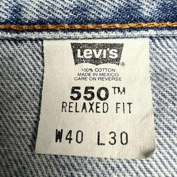 Levi's 550 relaxed fit vintage Faded men's 40×30 blue Jeans Light Wash - Picture 4 of 11